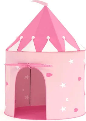 Image de Tente de jeu 105x105x135 cm, rose, château de princesse pliable, pour jeunes enfants, pour intérieur