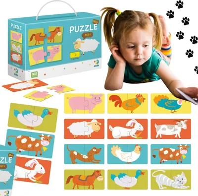 Zdjęcie produktu dla Puzzle Duo: Polwki ze Zwierztami - Ukadanka 300115, 300 elementw