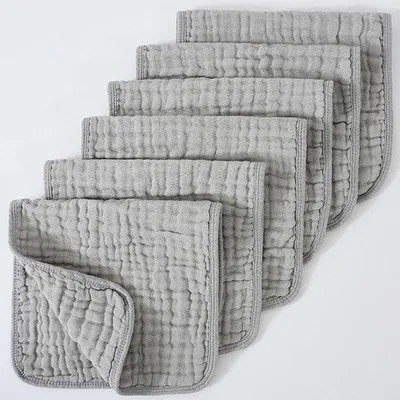 Produktbild von Große, 6-lagige, ultraabsorbierende Babytücher, 20x10", 6er Pack, Grau