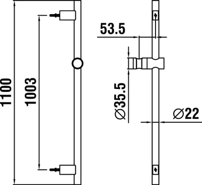 Produktbild von LAUFEN TwinGliss Brausestange, H=1100mm, HF904794428000
