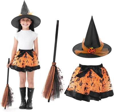 Immagine prodotto di Costume da strega per bambini, set da 3 pezzi, per Halloween, taglia unica
