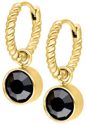 Produktbild von Wildcat Ohrringe - Little Twisted Hoops - Gold, Schwarz - Chirurgenstahl 316L - wasserfest, langlebig, hautverträglich, Gold-Schwarz