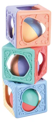 Image de Playgo Stapelblokken met Rammelaar - 3dlg.