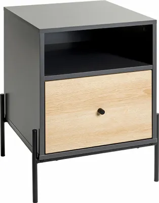 Produktbild von Nachtkonsole >52869< in anthrazit, eiche Nachbildung, schwarz - 45x60x47 (BxHxT)