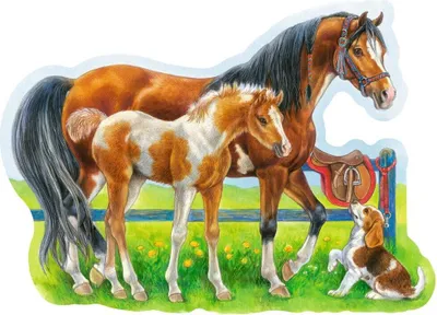 Obrázek produktu pro Puzzle Ravensburger - Veselí koně, 72 dílků