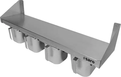 Produktbild von SARO Gewürzregal CAMILLE aus Edelstahl 4 x 1/6 GN 800x210x160mm