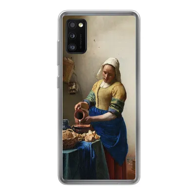 Produktbild von MuchoWow® Handyhülle Schutzhülle Hülle für Samsung Galaxy A41 Das Milchmädchen - Vermeer - Alte Meister Silikon Softcase Handy Hülle - Mobiltelefon