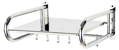 Produktbild von Mikrowellenregal aus Edelstahl für Ofen, Mikrowelle und Kochfeld, Wandmontage