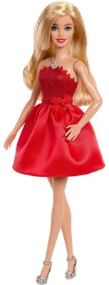 Immagine prodotto di Bambola Barbie rosso rubino per l'80° anniversario, collana a forma di cuore