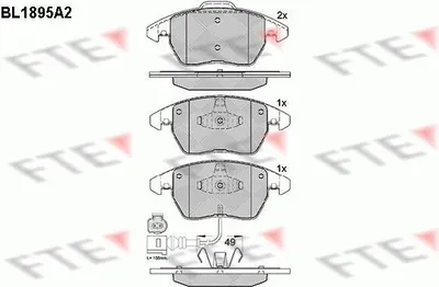 Produktbild von FTE Bremsbeläge Satz Vorne Bremsklötze für VW Golf VII Schrägheck (5G1, BQ1, BE1, BE2) 9010483