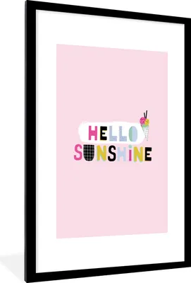 Produktbild von MuchoWow® Gerahmtes Poster Sommer - Eiscreme - Pastell - Rosa 60x90 cm - Poster mit Schwarzem Bilderrahmen Wandposter Rahmen Foto Bilder - Dekoration - Wandposter Wohnzimmer - Hochwertig