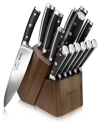 14-tlg. Küchenmesser-Set mit Messerblock, Edelstahl, ergonomisch