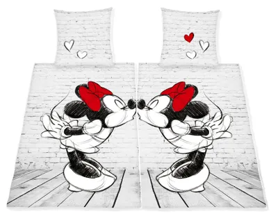Produktbild von Disney Minnie & Minnie Mouse Partner Bettwäsche Pride, 4-teilig, 80x80 + 135x200cm, 100% Baumwolle/Doppelpack, gleichgeschlechtlich