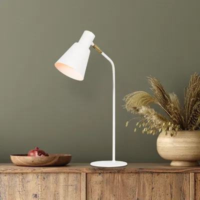 Obrázok produktu pre Opviq, Sivani- Sivani ABY, biela, stolná lampa, 14 x 28 cm, kovové telo