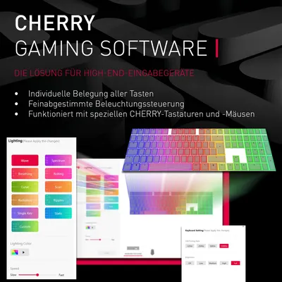 Produktbild von CHERRY MX 3.0S Wireless RGB, Kabellos, RF Wireless + Bluetooth, Mechanischer Switch, QWERTZ, RGB-LED, Weiß