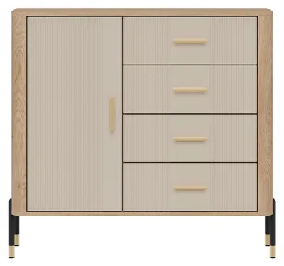 Productafbeelding van Furniture24 Kommode Dante Dt08, ladekast, 108 x 100 x 40 cm - Cremona eik/kasjmier