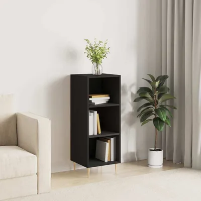 Produktbild von [Home] Sideboard Schwarz 34,5x32,5x90 cm Holzwerkstoff , Neue Mode 2024 im häuslichen Leben