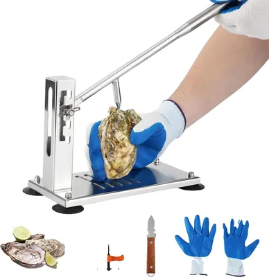 Produktbild von Austern- und Muschelöffner, höhenverstellbar, Komplettset, wie gezeigt