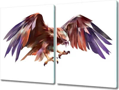 Produktbild von Coloray Hackbrett Kochplattenabdeckung Herdabdeckplatte 2x40x52 cm Schneidebrett Küchenbrett - Tier Vogel Adler