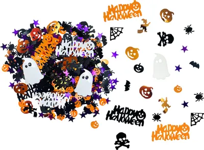 Produktbild von Oblique Unique Happy Halloween Konfetti Set als Tischdeko für Halloween Grusel Party Fasching Motto Party