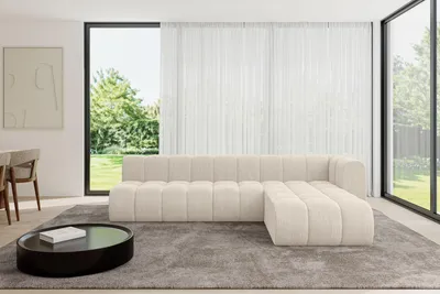 Produktbild von ALTDECOR Modulares Sofa Ecksofa in L-Form - Darnel-L2 - 296x177x70 cm Beige - Corner modular Sofa Eckcouch Couch Wohnlandschaft Cauchsofa Bodensofa Polstersofa