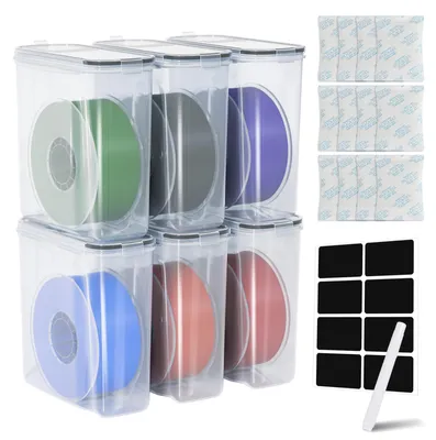 Produktbild von Ikodm 6er-Set 3D Drucker Filament Aufbewahrungsbox 4L, Wasserdichte Trockenbox für 1,75mm Filament (PLA/PETG/TPU)