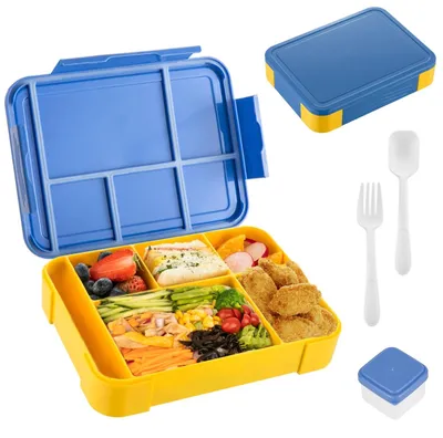 Bento Box mit 6 Fächern, auslaufsicher, mikrowellengeeignet, 1330 ml