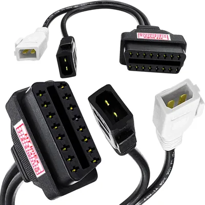 Produktbild von Diagnose Adapter Anschluss Kabel OBD2 16 Pin auf OBD1 2x2 Pin kompatibel mit Audi 80