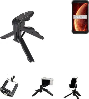 Produktbild von K-S-Trade Stativ Tisch-Ständer Dreibein Handy-Stativ Ständer kompatibel mit Blackview BV4900 Mini-Stativ Smartphone Tripod Handy-Stativ aus Plastik
