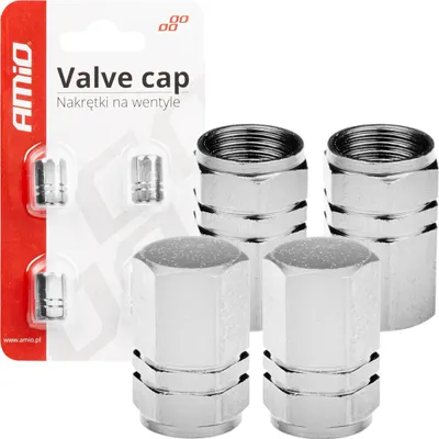 Immagine prodotto di Tappi Valvola In Alluminio Argento Set 4 Pezzi Forte