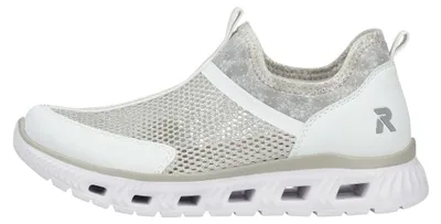 Imagen del producto de Zapatos de mujer Rieker, zapatos planos, zapatillas, color blanco, para uso diario