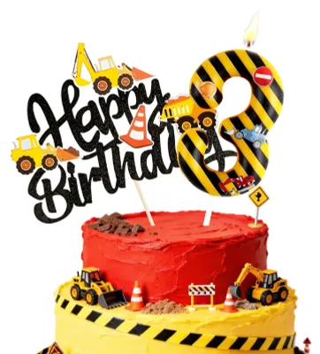Productafbeelding van Cakestopperset met cijferkaars en 'Happy Birthday' voor verjaardagstaarten