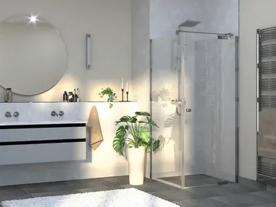 Obrázek produktu pro Sprchové dveře s boční stěnou Jungborn SETTE 100 x 100 cm barva rámu chrom dekor skla čiré sklo