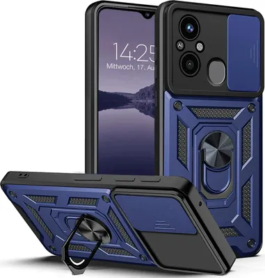 Produktbild von Armor Handyhülle für Xiaomi Redmi 12C Kameraschutz Handy Panzer Case Cover Schutzhülle Outdoor Farbe: Blau