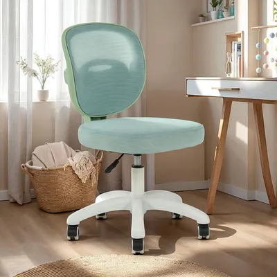 Produktbild von Schreibtischstuhl MAYLA mit Rollen, Grün - Bürostuhl für Kinder, ergonomisch & höhenverstellbar mit Gaslift, atmungsaktiver Mesh-Rücken, ohne Armlehnen für mehr Bewegungsfreiheit im Kinderzimmer