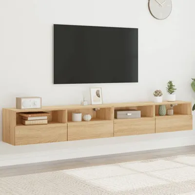 Produktbild von TV-Wandschränke 2 Stk. Sonoma-Eiche 100x30x30 cm Holzwerkstoff 836887