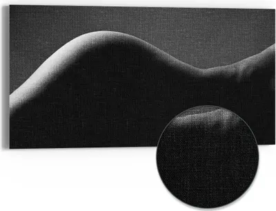 Produktbild von DEQORI Hybrid Leinwand Bild 60x30 cm 'Formen im Kontrast' Wandbild Glas flach modern