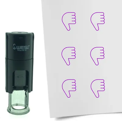 Produktbild von CombiCraft Selbstfärbender Stempel 'Daumen runter' in der Farbe Lila, Ø10mm