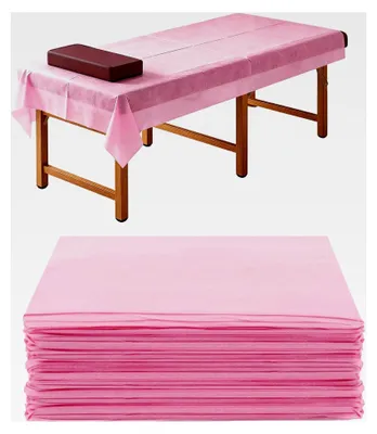 Produktbild von Einweg-Spannlaken für Massageliegen 80 x 180 cm, 20 Stück, wasserdicht und ölbeständig, Vliesstoff, rosa