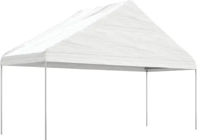 Productafbeelding van vidaXL Paviljoen met dak, wit, 4,46 x 5,88 x 3,75 m, polyethyleen