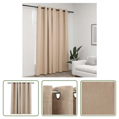 Immagine prodotto di The Living Store Tenda oscurante con occhielli effetto lino beige 290x245 cm