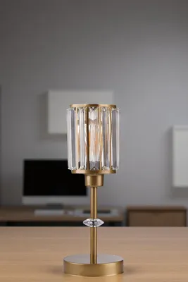 Produktbild von Opviq, Hochwertige Tischlampe Gold, Metallkörper, Ø12 cm, E27, IP20 | 12345