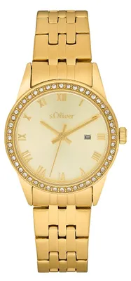 Produktbild von s.Oliver Damen Uhr Armbanduhr Edelstahl IP Gold 2033564