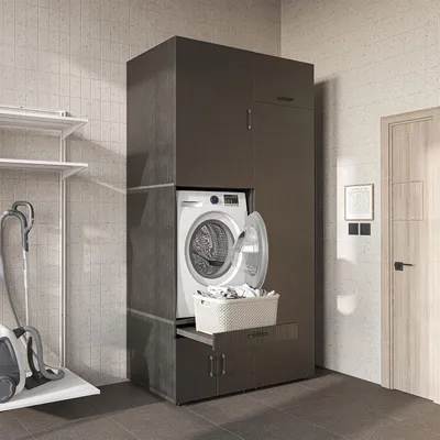 Immagine prodotto di Mobile per lavatrice Roomart, larghezza 127 cm, nero-rovere