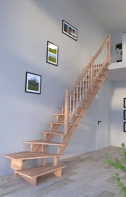 Zdjęcie produktu dla Schody drewniane Lindos (buk) w ¼ spiralne prawe-80 cm-drewno-balustrada ze stali nierdzewnej-bez podstopnic