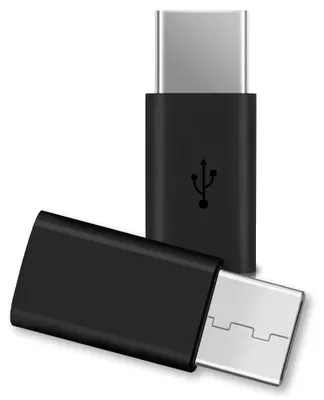 Produktbild von 2x Adapter USB Micro USB Typ-C Stecker wandelt USB 2.0 Typ B zu USB 3.1 Typ C