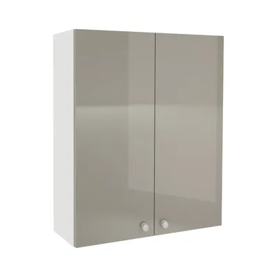 Immagine prodotto di haaus Zaria pensile da bagno, a parete, 2 ante, grigio/bianco lucido, ante in MDF, L 60 x L 22 x H 72 cm