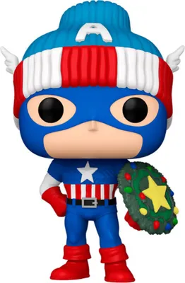 Image de Marvel POP ! Vinyl Figurine Holiday Capt. America 9 cm