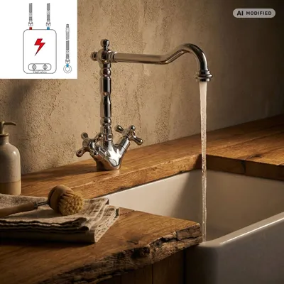 Produktbild von PaulGurkes Niederdruck Retro Küchenarmatur Wasserhahn Spültischarmatur Antik Chrom
