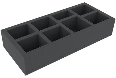 Produktbild von 308x135x60mm Schaumstoffeinlage mit 8 Fächern für Brettspiele